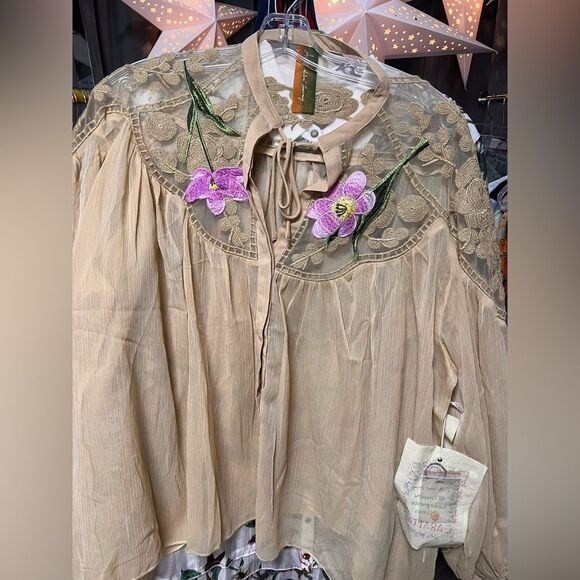 Aratta Camellia Embroidered Top $179 MSRP-current Style - Picture 3 of 5